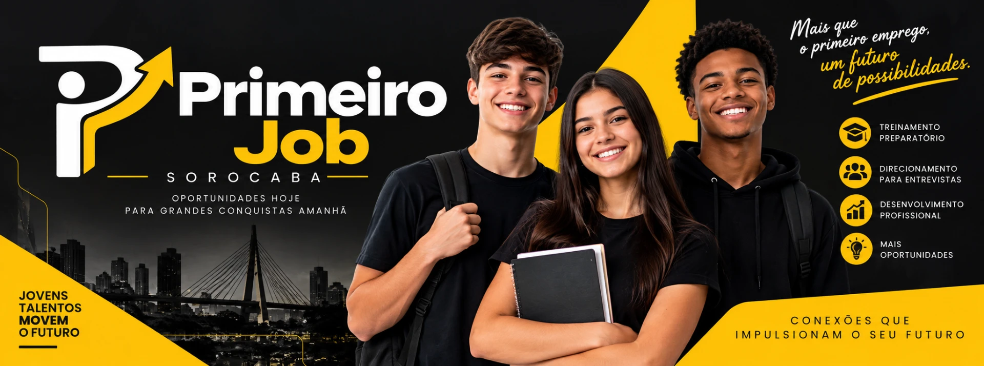 Jovens sorridentes prontos para o primeiro emprego